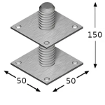 BASE GIREVOLE PER PILASTRI 50X50X5mm M10X150mm supp-gir-arras_455568511